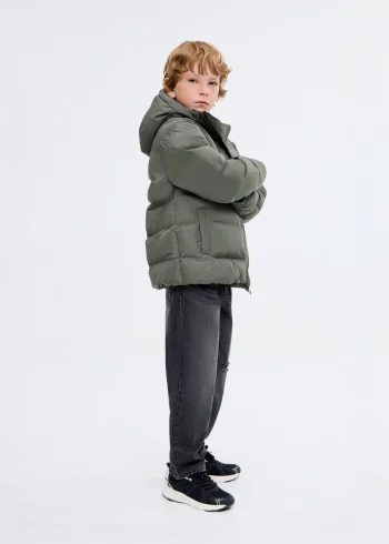 Kapüşonlu kapitone anorak