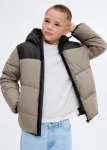 İki renkli kapitone anorak