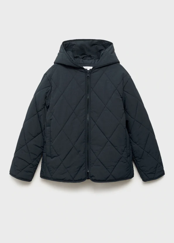 Kapüşonlu kapitone anorak