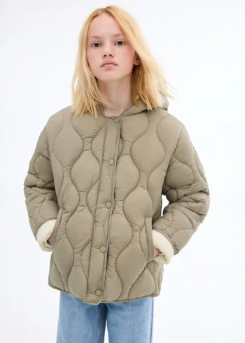 Kapüşonlu kapitone anorak