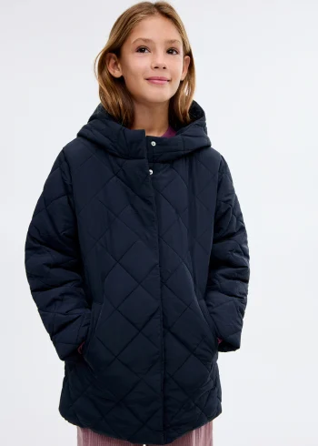 Baklava desenli kapitone anorak