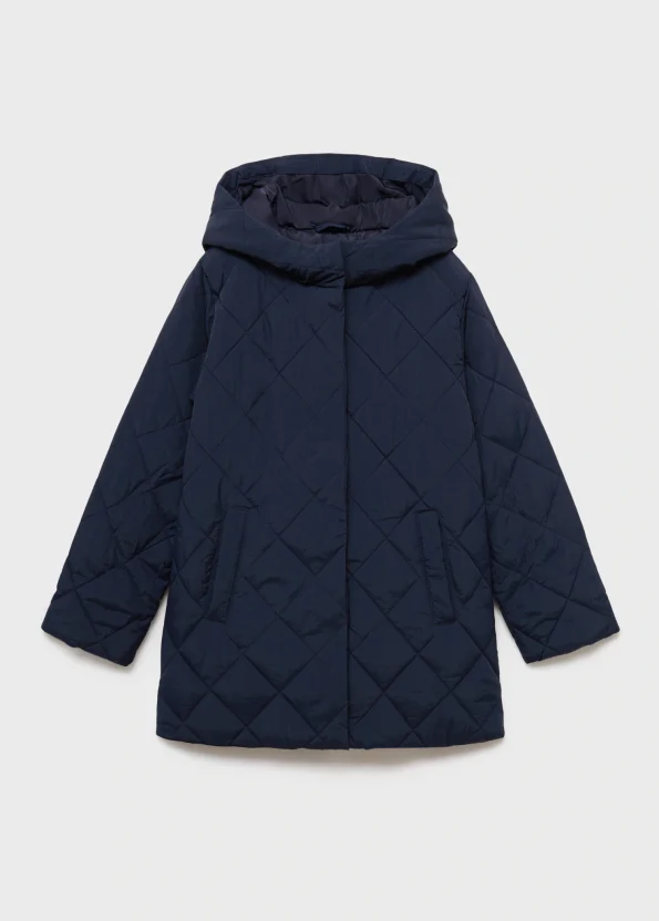 Baklava desenli kapitone anorak