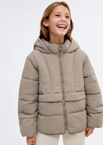 Kapüşonlu kapitone anorak