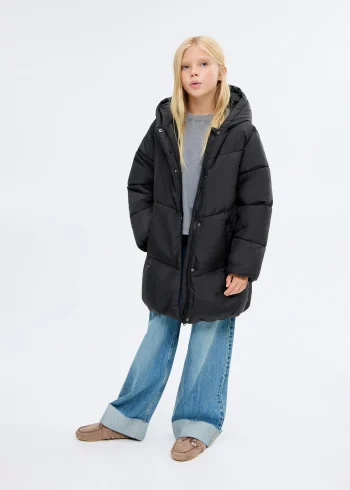 Kapüşonlu kapitone anorak