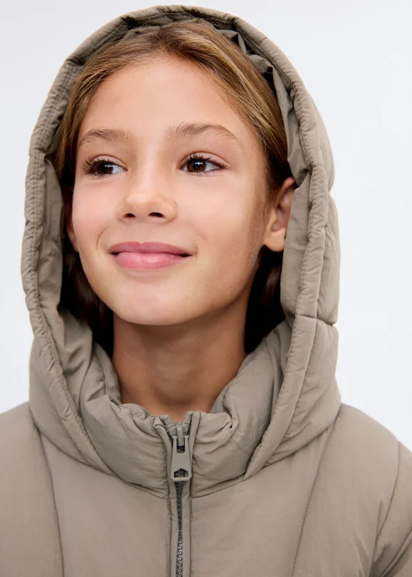 Kapüşonlu kapitone anorak