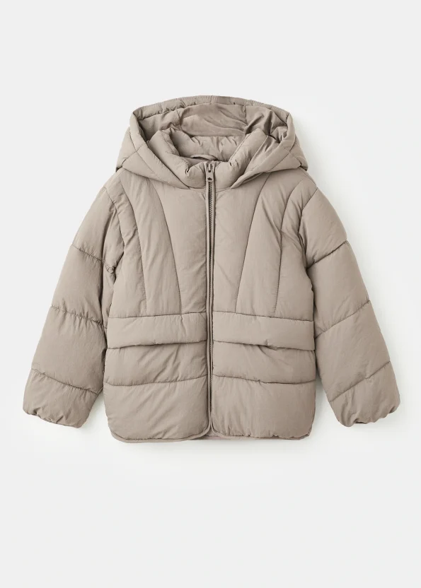 Kapüşonlu kapitone anorak