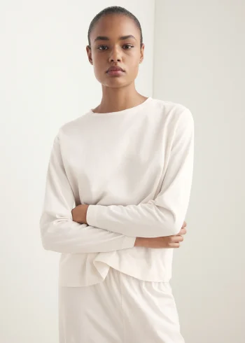 Plain Cotton Two-Piece Pajama Set