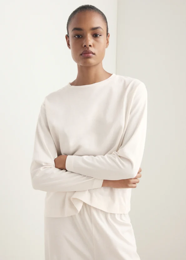 Plain Cotton Two-Piece Pajama Set