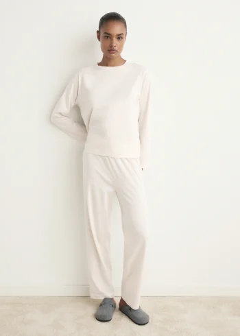 Plain Cotton Two-Piece Pajama Set