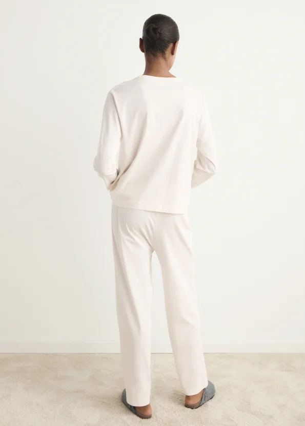 Plain Cotton Two-Piece Pajama Set