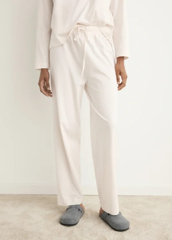 Plain Cotton Two-Piece Pajama Set