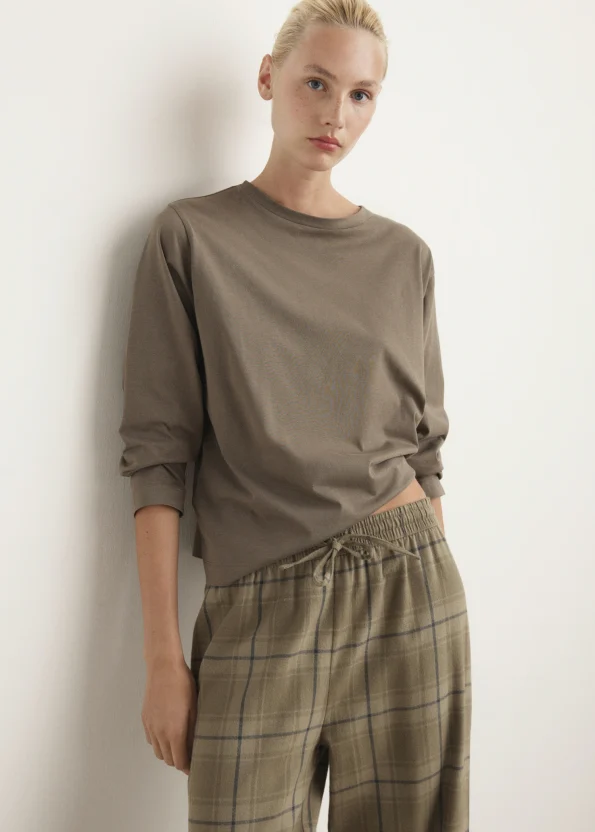 Two-Piece Checkered Flannel Pajama Set