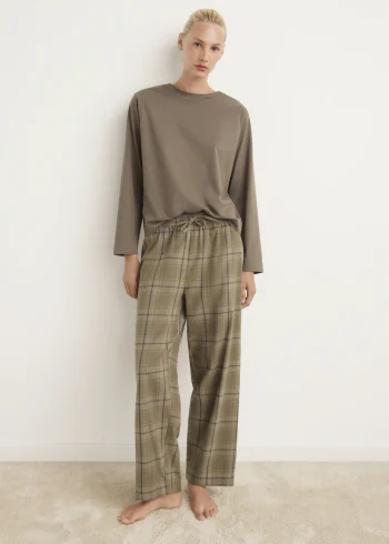 Two-Piece Checkered Flannel Pajama Set