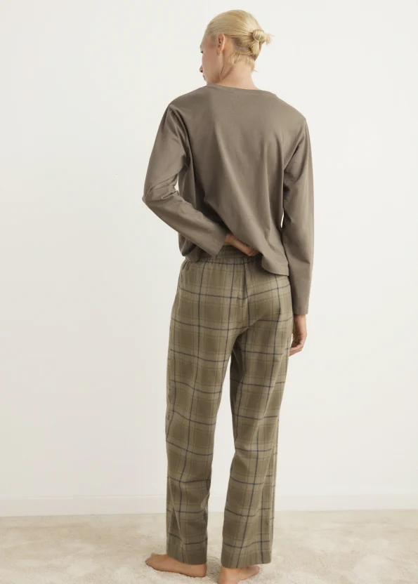 Two-Piece Checkered Flannel Pajama Set