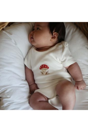 Mushroom Embroidered Snap Bodysuit