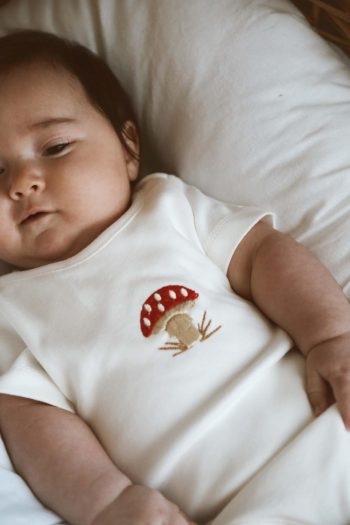 Mushroom Embroidered Snap Bodysuit