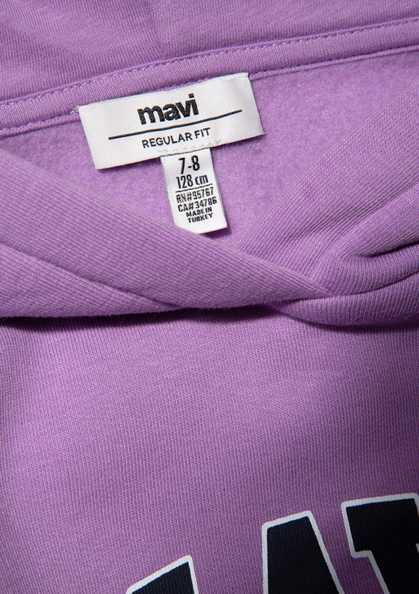 Purple Hoodie with Mavi Logo Print