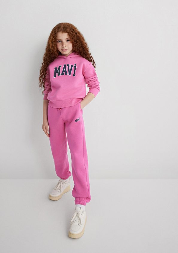 Pink Hoodie with Mavi Logo Print