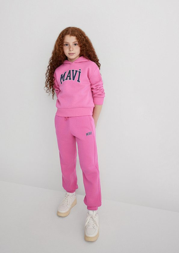 Pink Hoodie with Mavi Logo Print