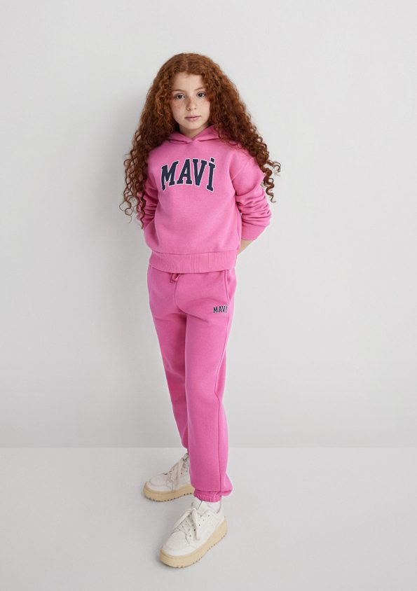 Pink Hoodie with Mavi Logo Print