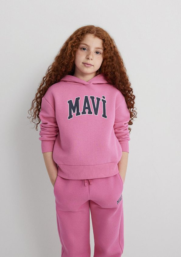 Pink Sweatpants with Mavi Logo Print