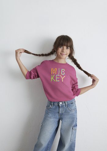 Mickey Printed Pink Sweatshirt