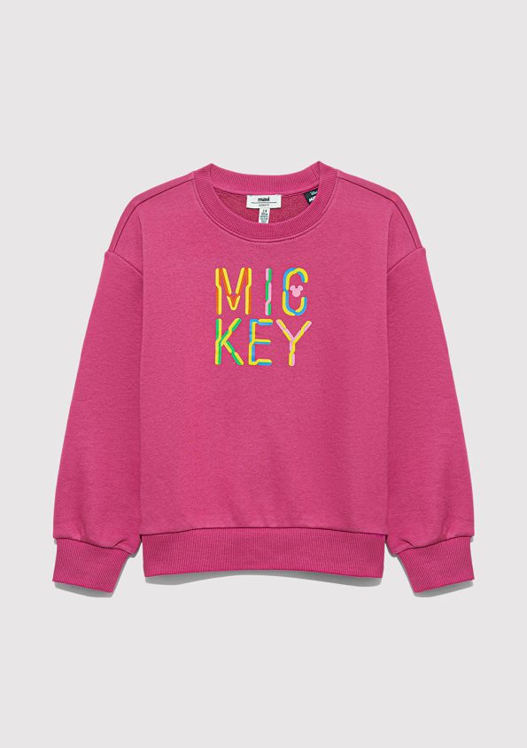 Mickey Printed Pink Sweatshirt