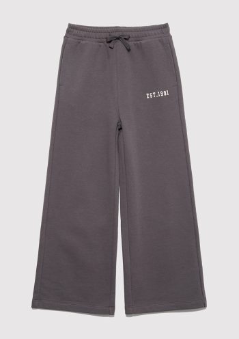 Wide Leg Charcoal Sweatpants