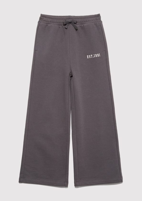 Wide Leg Charcoal Sweatpants