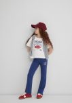 Navy Blue Flared Printed Leggings
