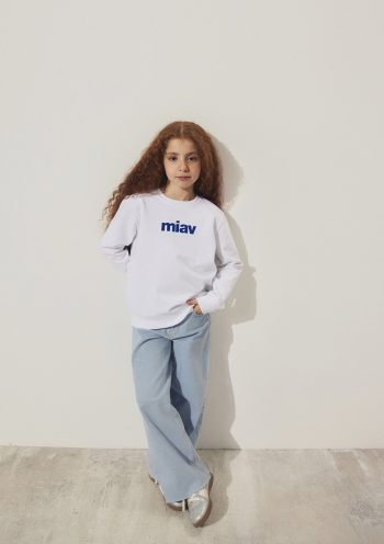 Meow Print White Kids Sweatshirt