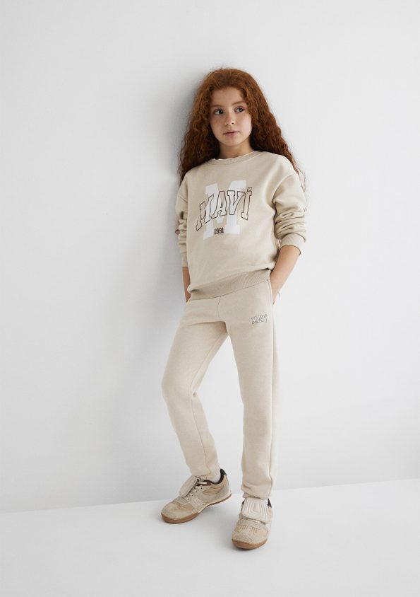 Beige Sweatpants with Mavi Logo Print