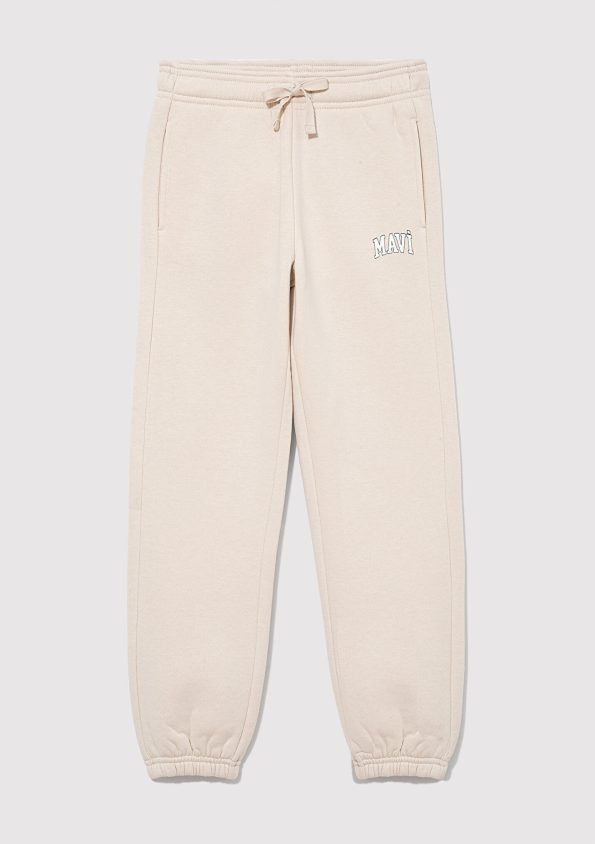 Beige Sweatpants with Mavi Logo Print