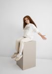 Blue Logo Printed Hooded White Sweatshirt