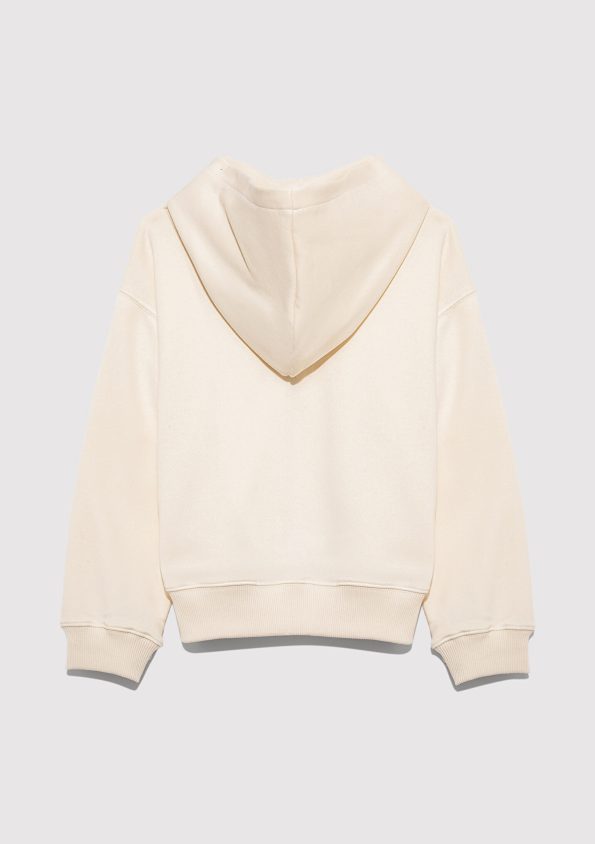 Beige Zip-Up Sweatshirt with Mavi Patch Logo