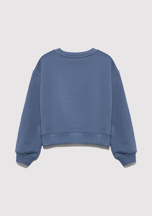 Blue Cat Print Blue Sweatshirt