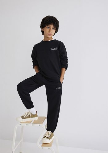 Black Sweatpants with Mavi Logo Print