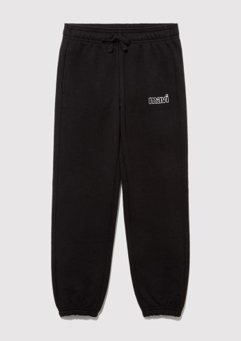 Black Sweatpants with Mavi Logo Print