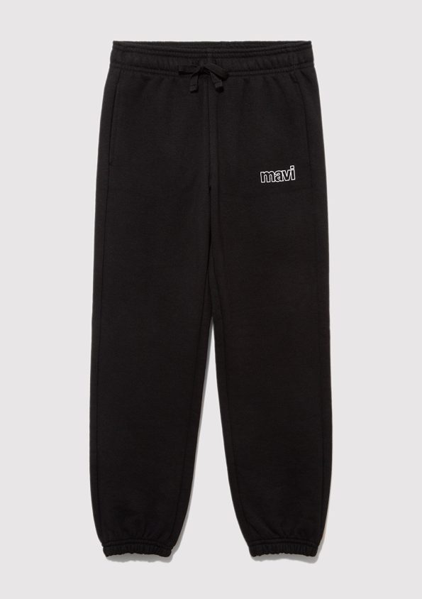 Black Sweatpants with Mavi Logo Print