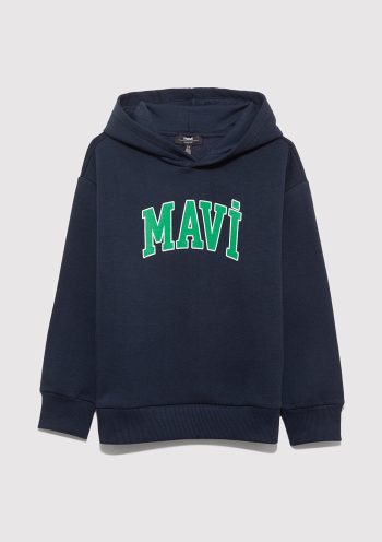 Navy Blue Hoodie with Mavi Logo Print