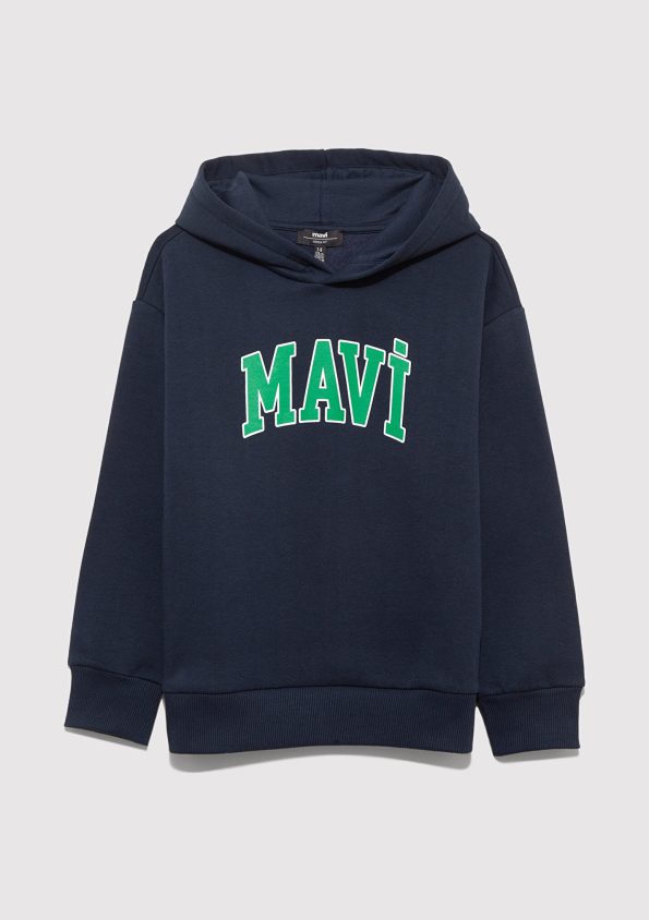 Navy Blue Hoodie with Mavi Logo Print
