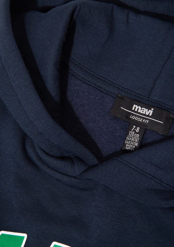 Navy Blue Hoodie with Mavi Logo Print