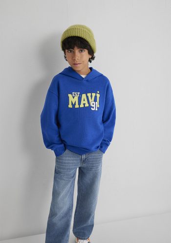 Blue Printed Blue Sweatshirt
