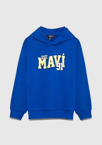 Blue Printed Blue Sweatshirt