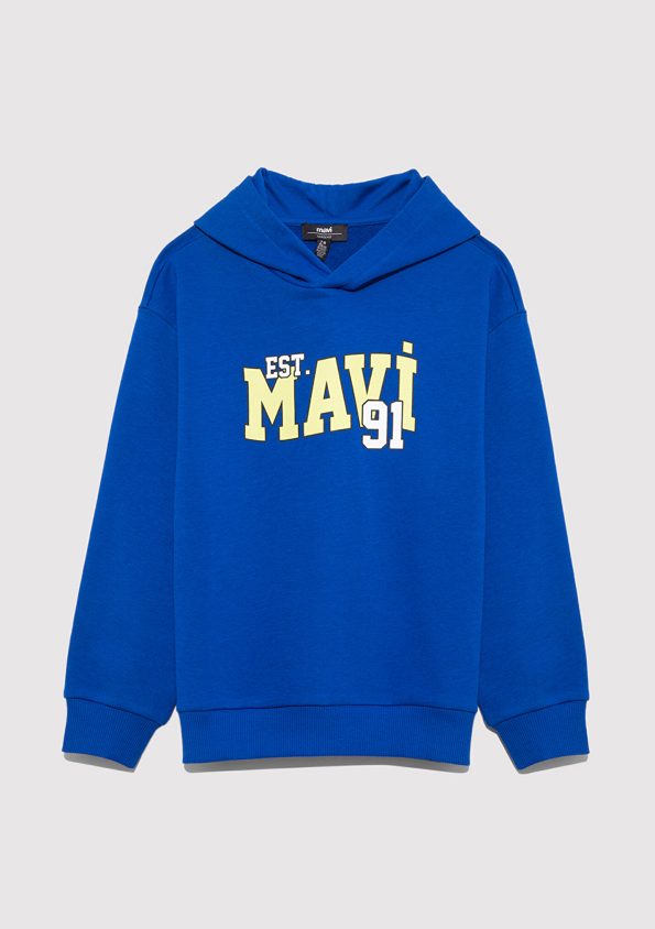 Blue Printed Blue Sweatshirt