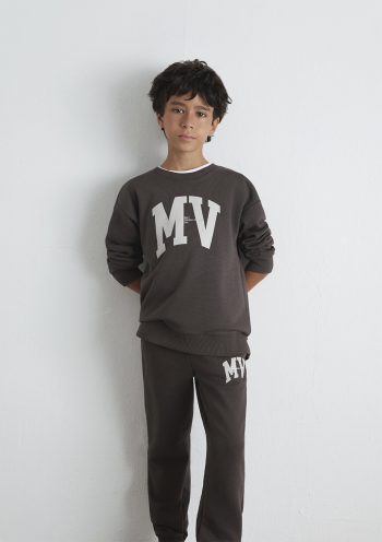 MV Printed Brown Sweatshirt