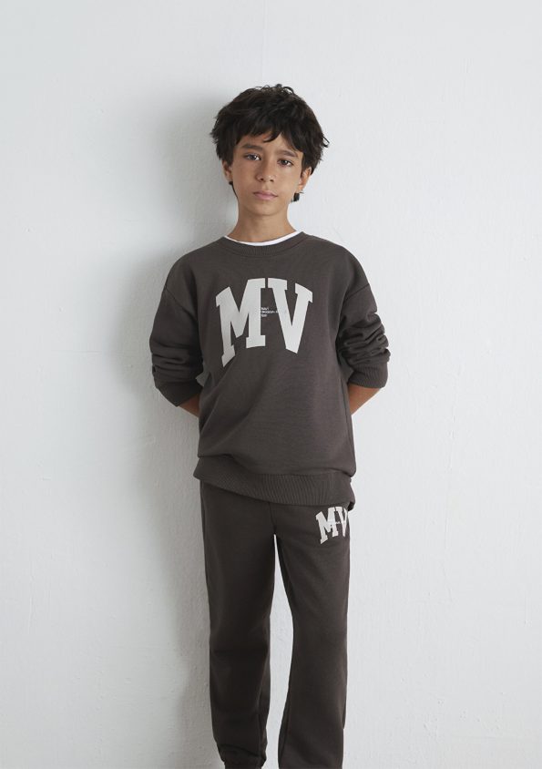 MV Printed Brown Sweatshirt