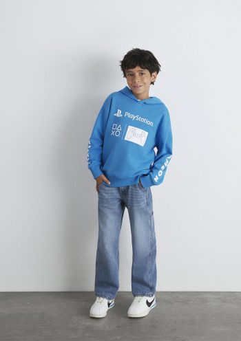 PlayStation Printed Blue Hoodie