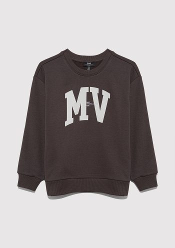 MV Printed Brown Sweatshirt
