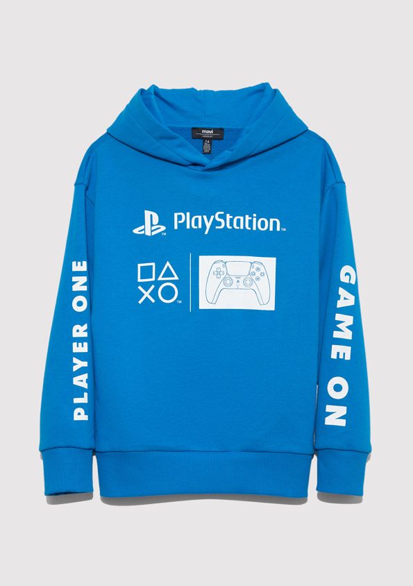 PlayStation Printed Blue Hoodie